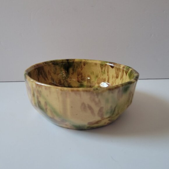 Handcrafted Ceramic Bowl With Organic Earth Tones And Unique Glaze Pattern - 5" - Picture 2 of 6